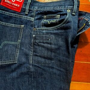 Kimes Ranch James Raw Denim. 34x34. Starched